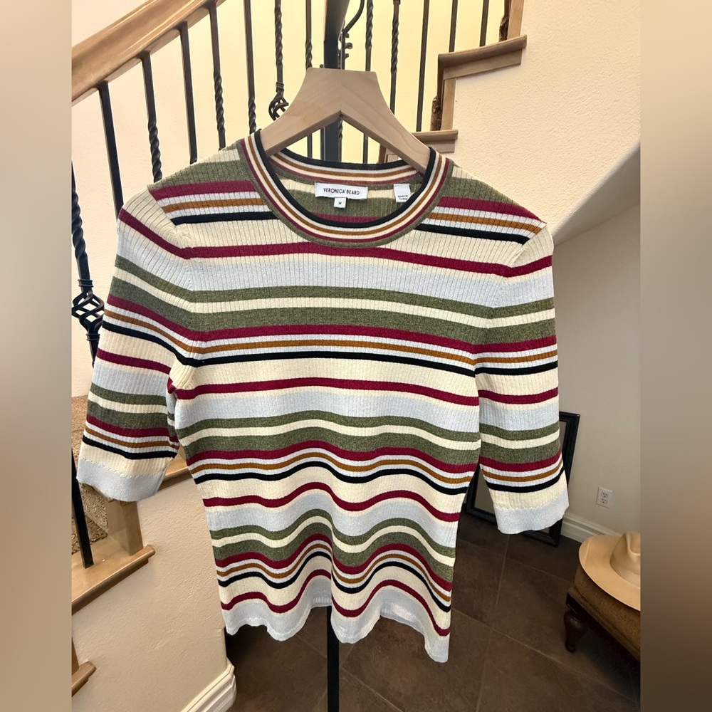 Veronica Beard Kavya Sweater Multicolor Striped Knit Top